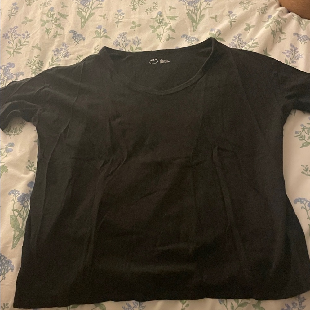 Oversized V neck cotton t shirts